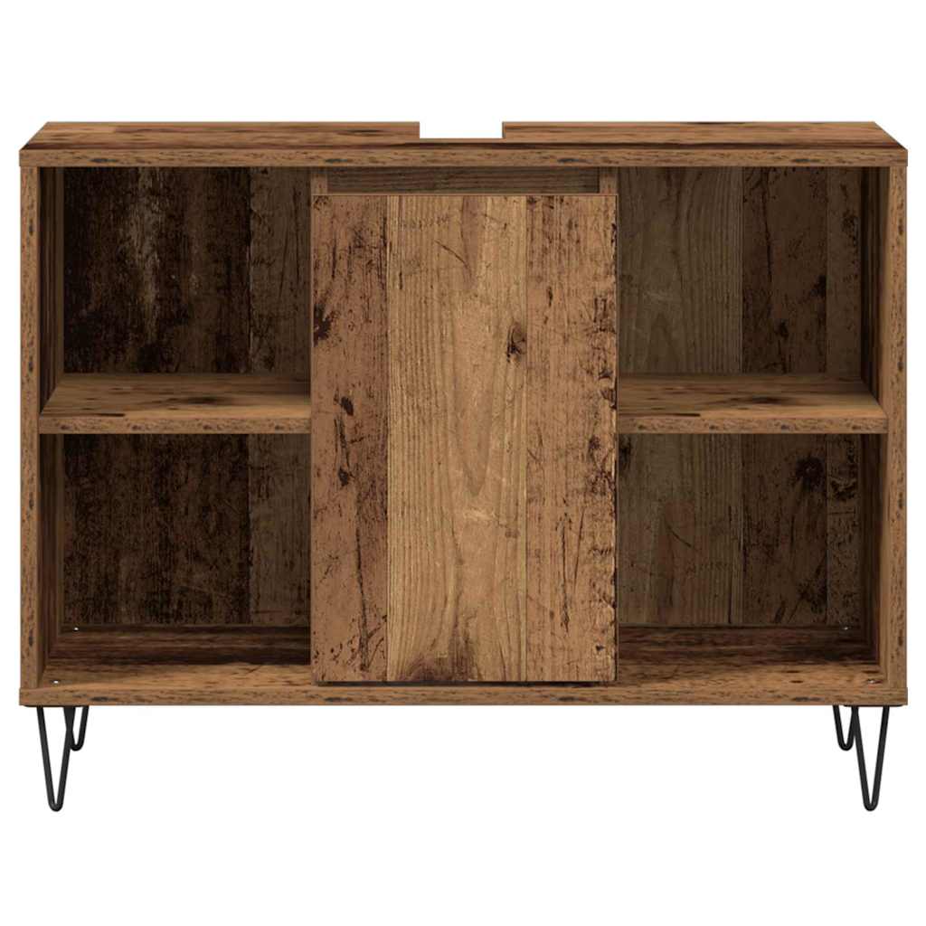 vidaXL Szafka Łazienkowa z półką Stare drewno 80 x 33 x 60 cm
