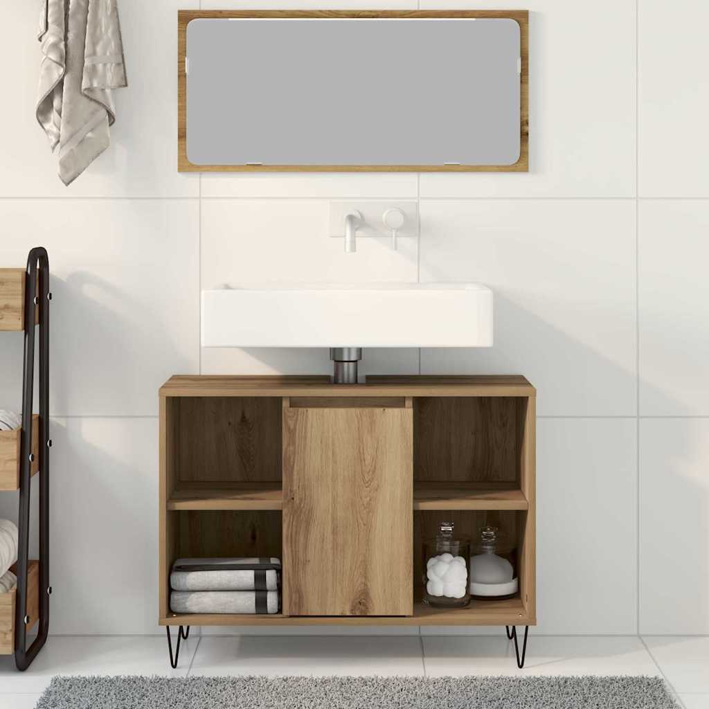 vidaXL Szafka Łazienkowa z półką Dąb rzemieślniczy 80 x 33 x 60 cm