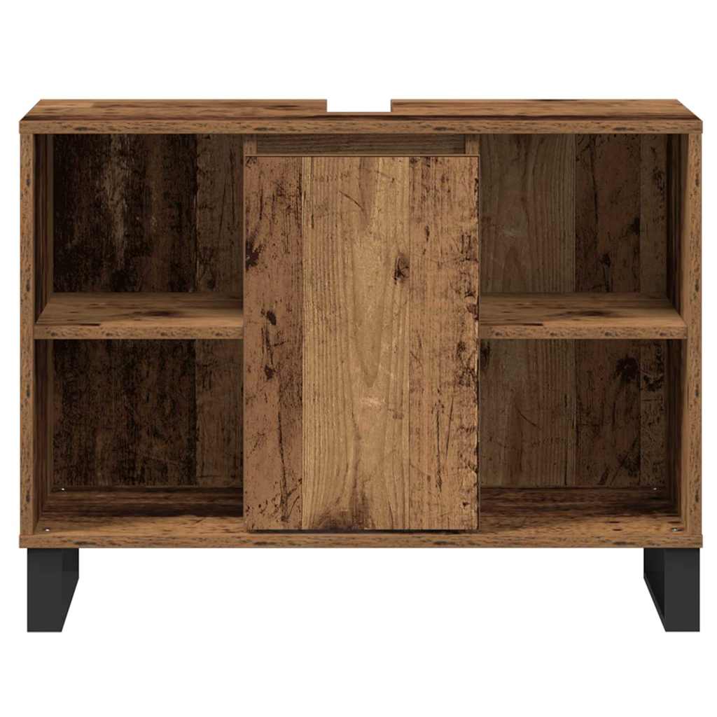 vidaXL Szafka Łazienkowa z półką Stare drewno 80 x 33 x 60 cm