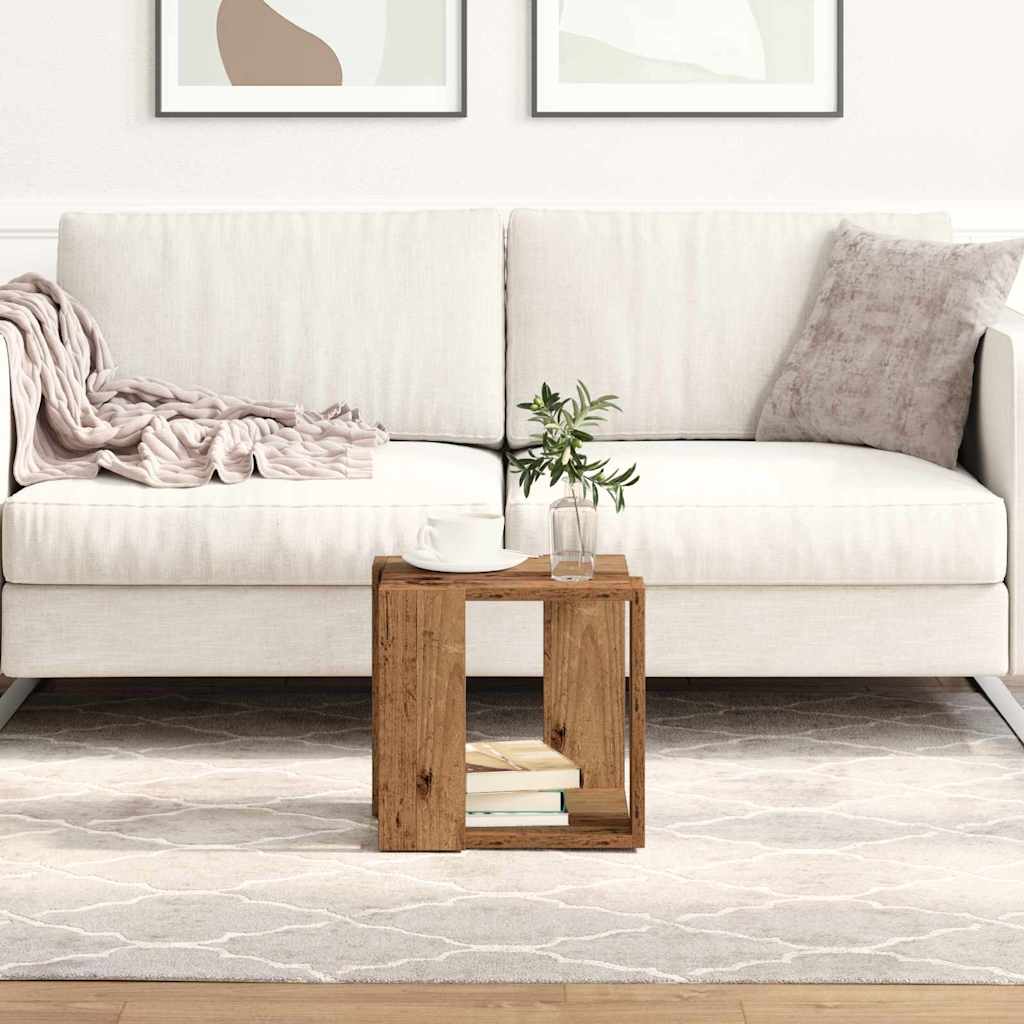 vidaXL Stolik kawowy Stare drewno 32 x 32 x 30 cm