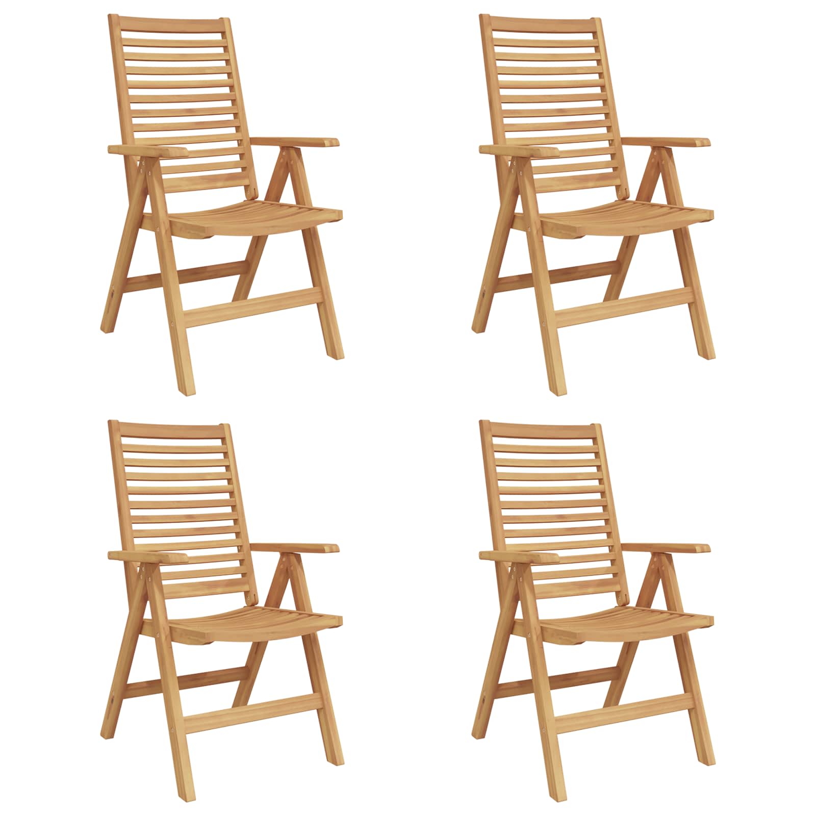 vidaXL Krzesło 4 pcs Brązowy 64,5 x 52 x 108 cm Lite drewno teakowe