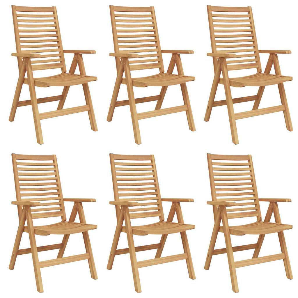 vidaXL Krzesło 6 pcs Brązowy 64,5 x 52 x 108 cm Lite drewno teakowe