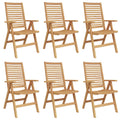 vidaXL Krzesło 6 pcs Brązowy 64,5 x 52 x 108 cm Lite drewno teakowe