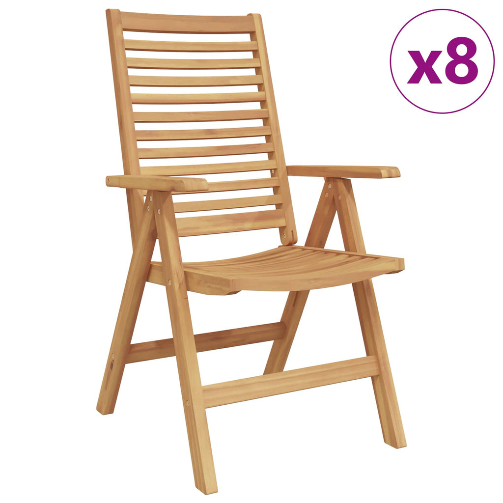 vidaXL Krzesło 8 pcs Brązowy 64,5 x 52 x 108 cm Lite drewno teakowe