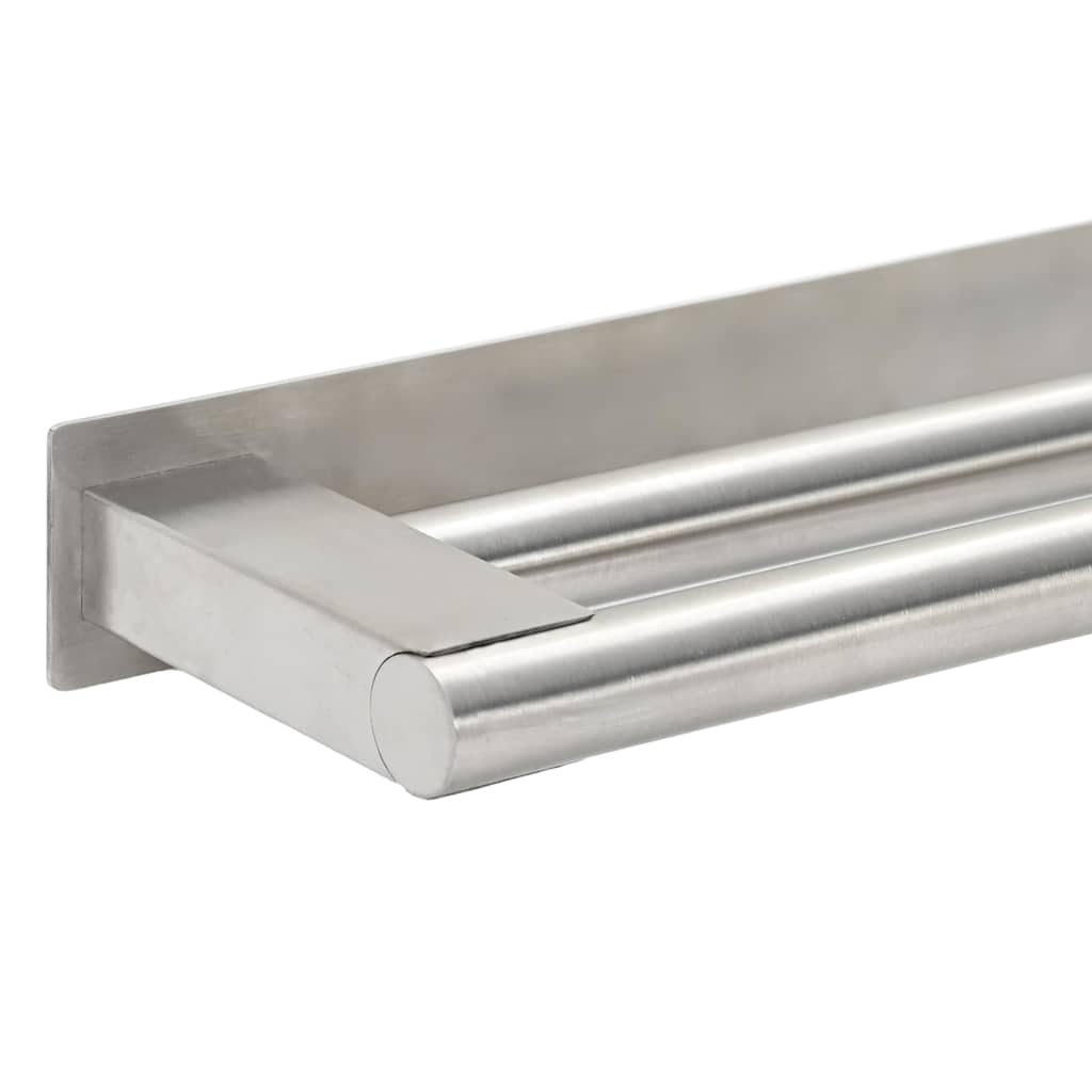vidaXL Wieszak na ręczniki Srebrny 40 x 9 x 4 cm stal nierdzewna