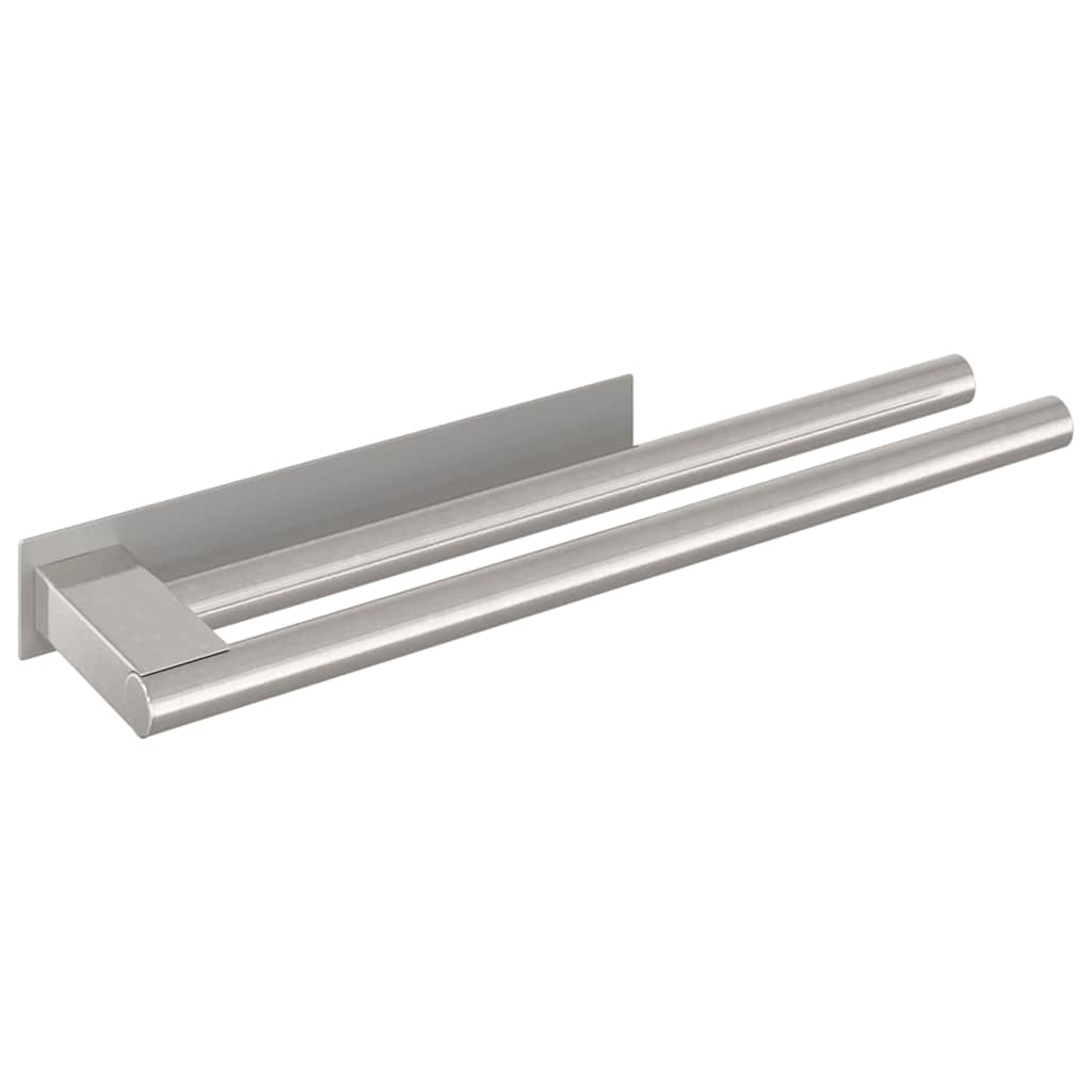 vidaXL Wieszak na ręczniki Srebrny 40 x 9 x 4 cm stal nierdzewna