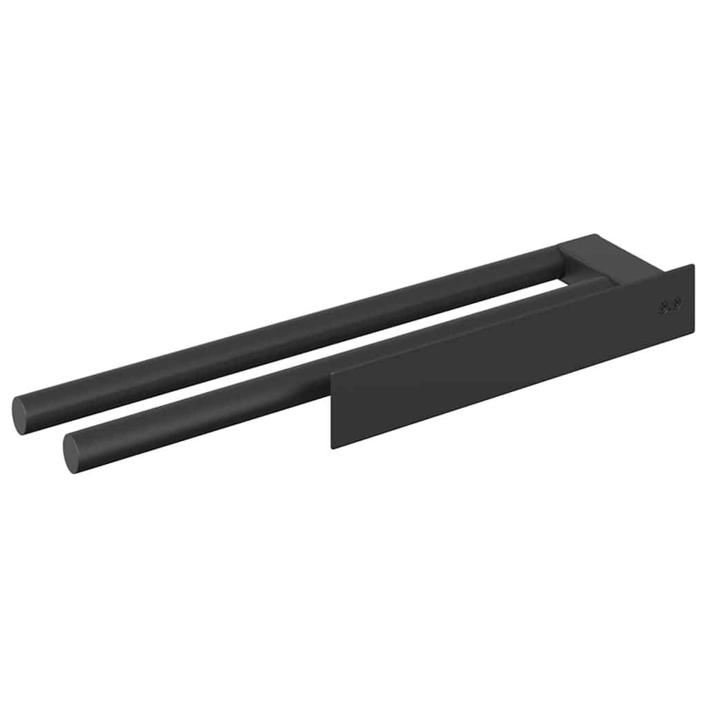 vidaXL Wieszak na ręczniki Czarny 40 x 9 x 4 cm stal nierdzewna