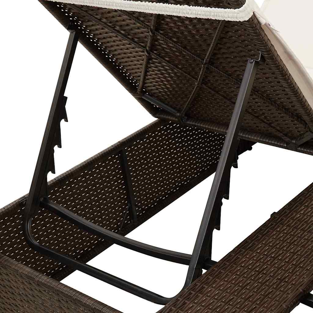 vidaXL Podwójny leżak słoneczny Ciepła biel 205 x 129 x 200 cm