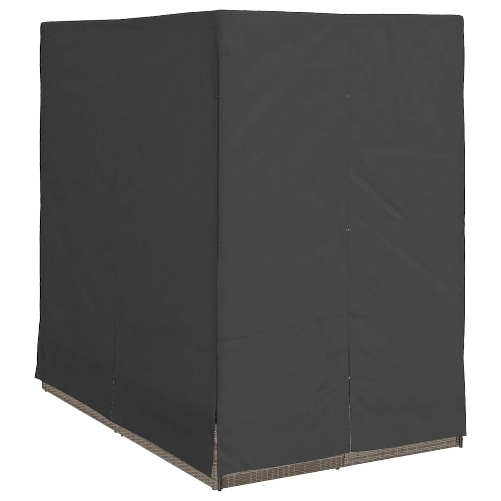 vidaXL Podwójny leżak słoneczny Szary 205 x 129 x 200 cm polirattan