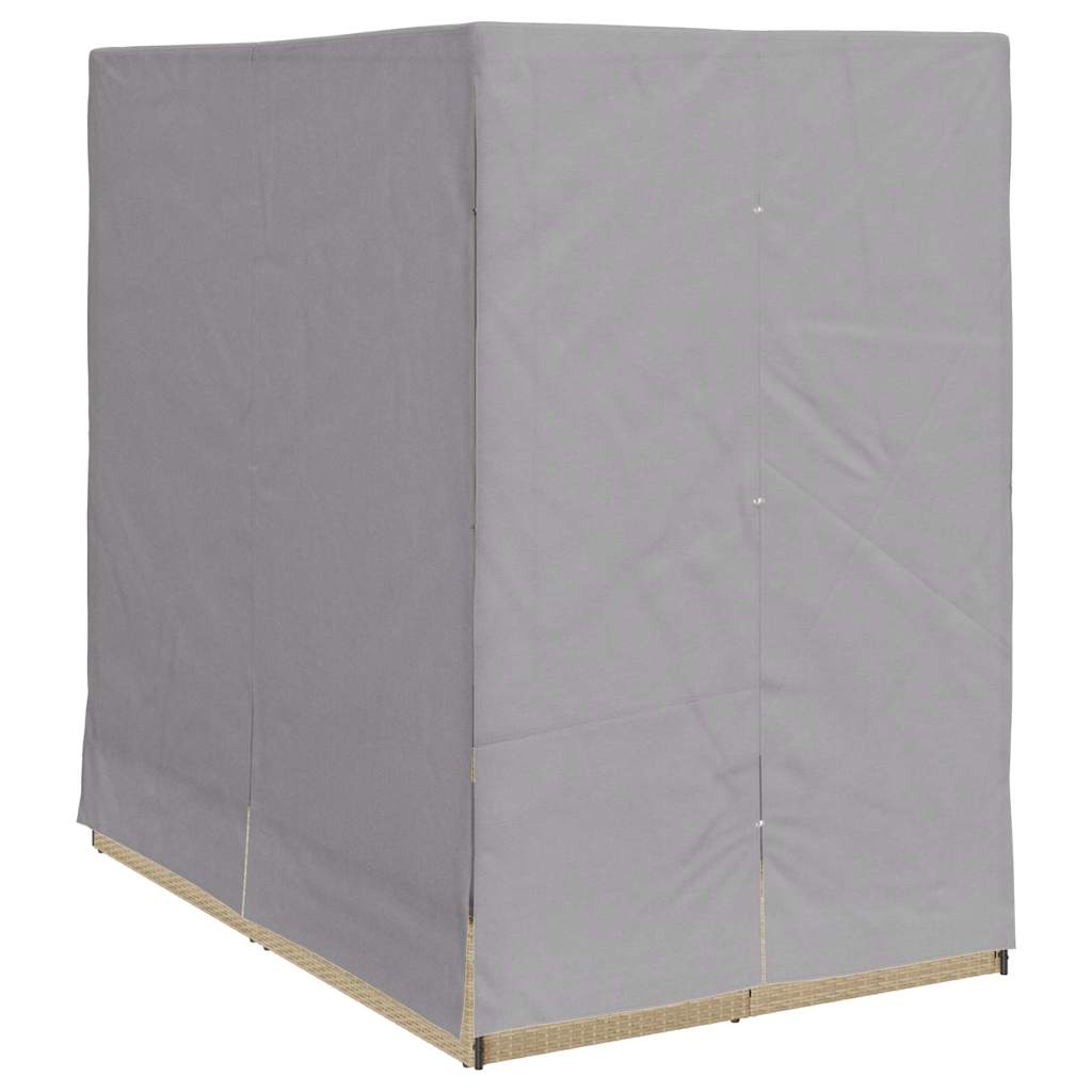 vidaXL Podwójny leżak słoneczny Szary 205 x 129 x 200 cm polirattan