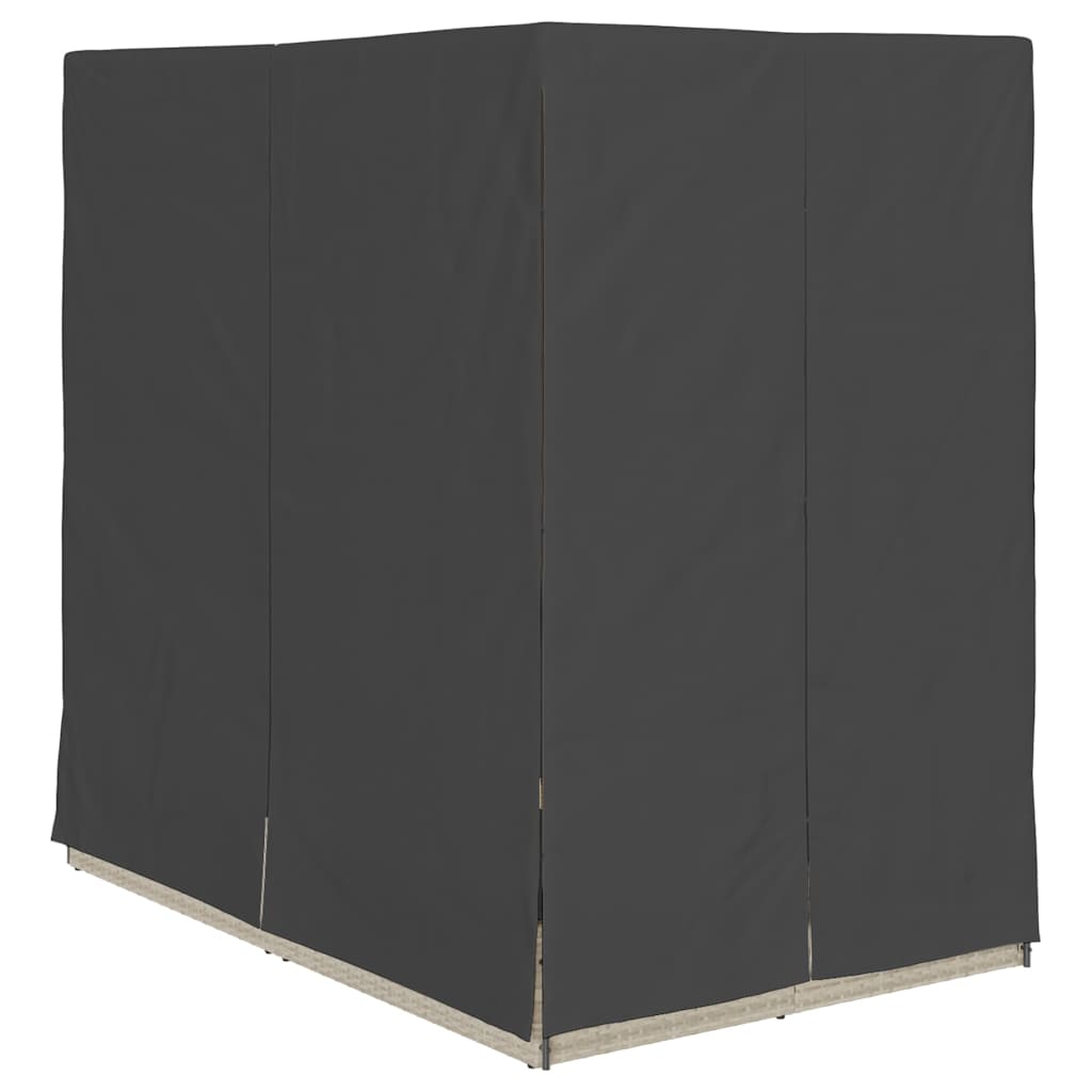vidaXL Podwójny leżak słoneczny Jasnoszary 205 x 129 x 200 cm