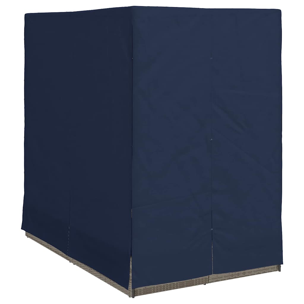 vidaXL Podwójny leżak słoneczny Czarny 205 x 129 x 200 cm polirattan