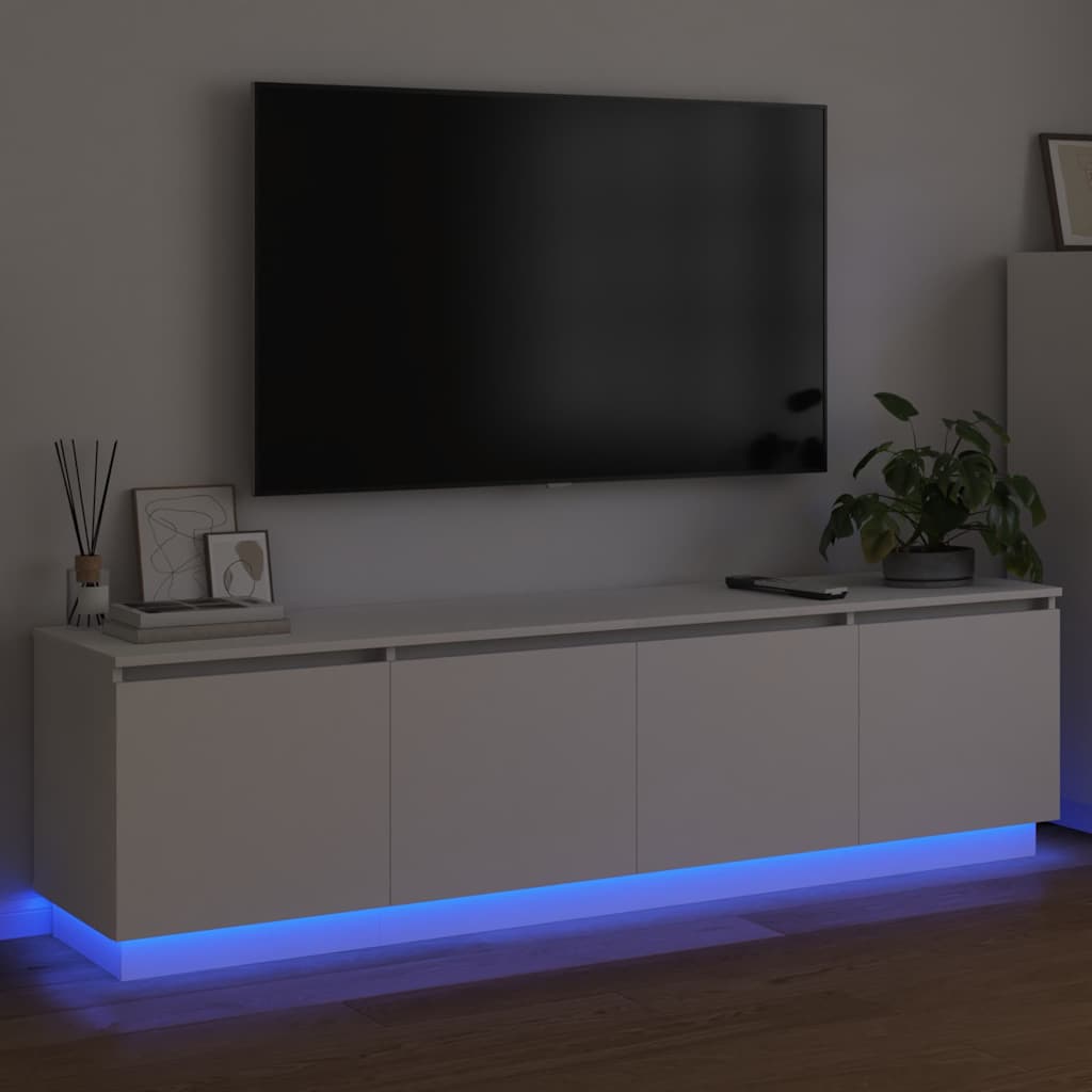 vidaXL Szafka pod telewizor z LED Biały 180 x 38 x 49 cm