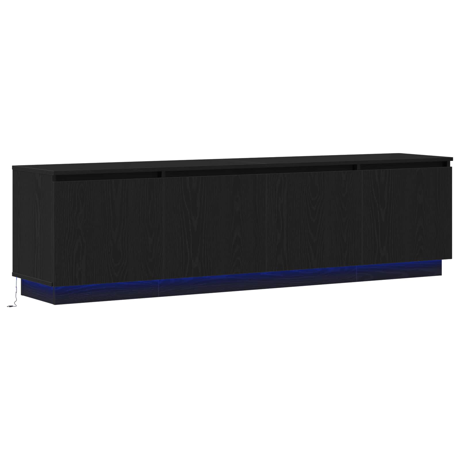 vidaXL Szafka pod telewizor z LED Czarny Dąb 180 x 38 x 49 cm