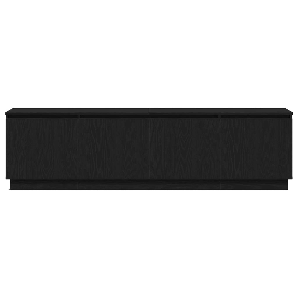 vidaXL Szafka pod telewizor z LED Czarny Dąb 180 x 38 x 49 cm