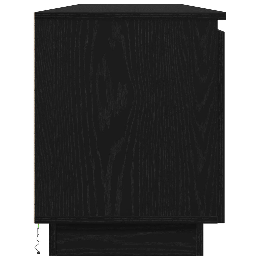 vidaXL Szafka pod telewizor z LED Czarny Dąb 180 x 38 x 49 cm