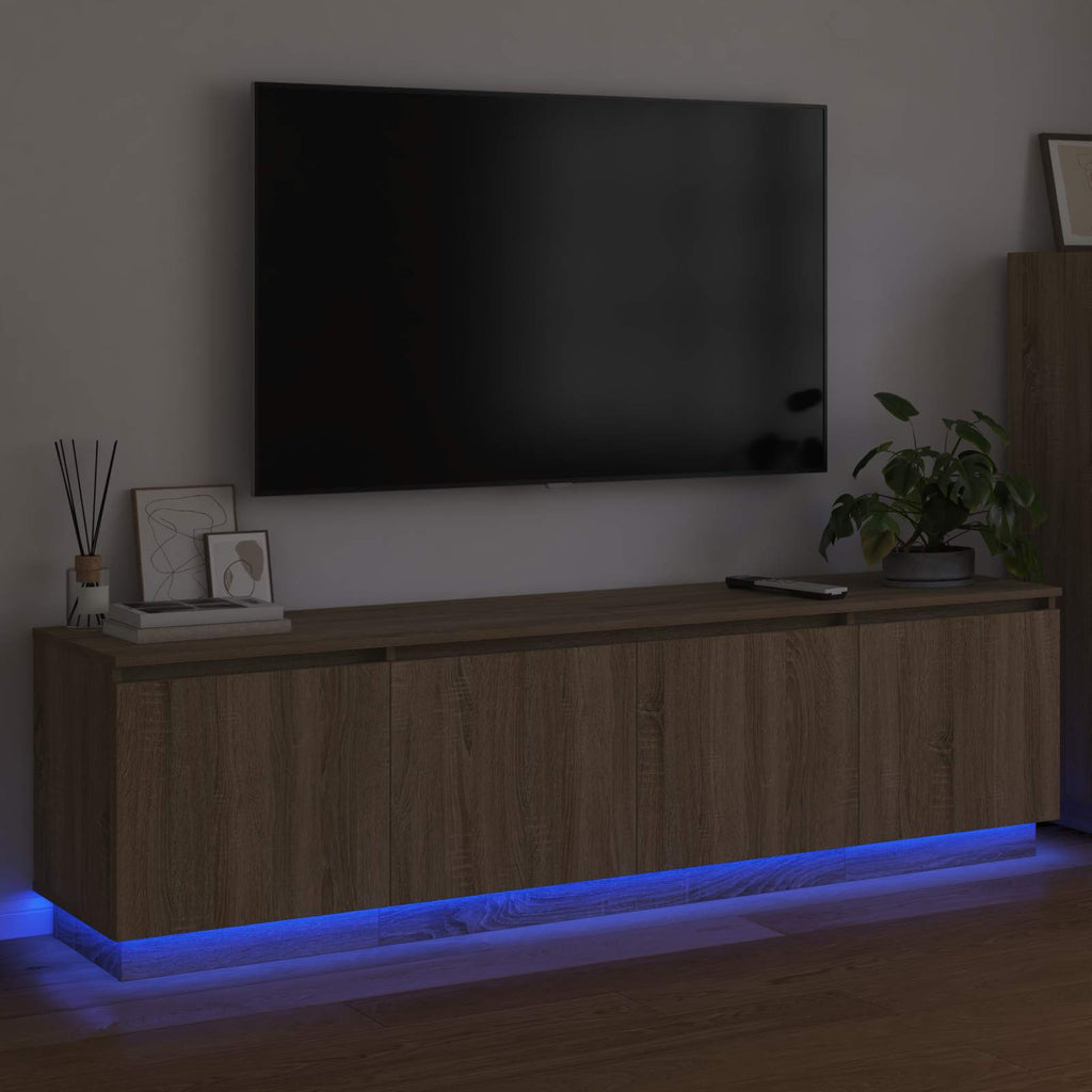 vidaXL Szafka pod telewizor Ze LED Lights Dąb Sonoma 180 x 38 x 49 cm