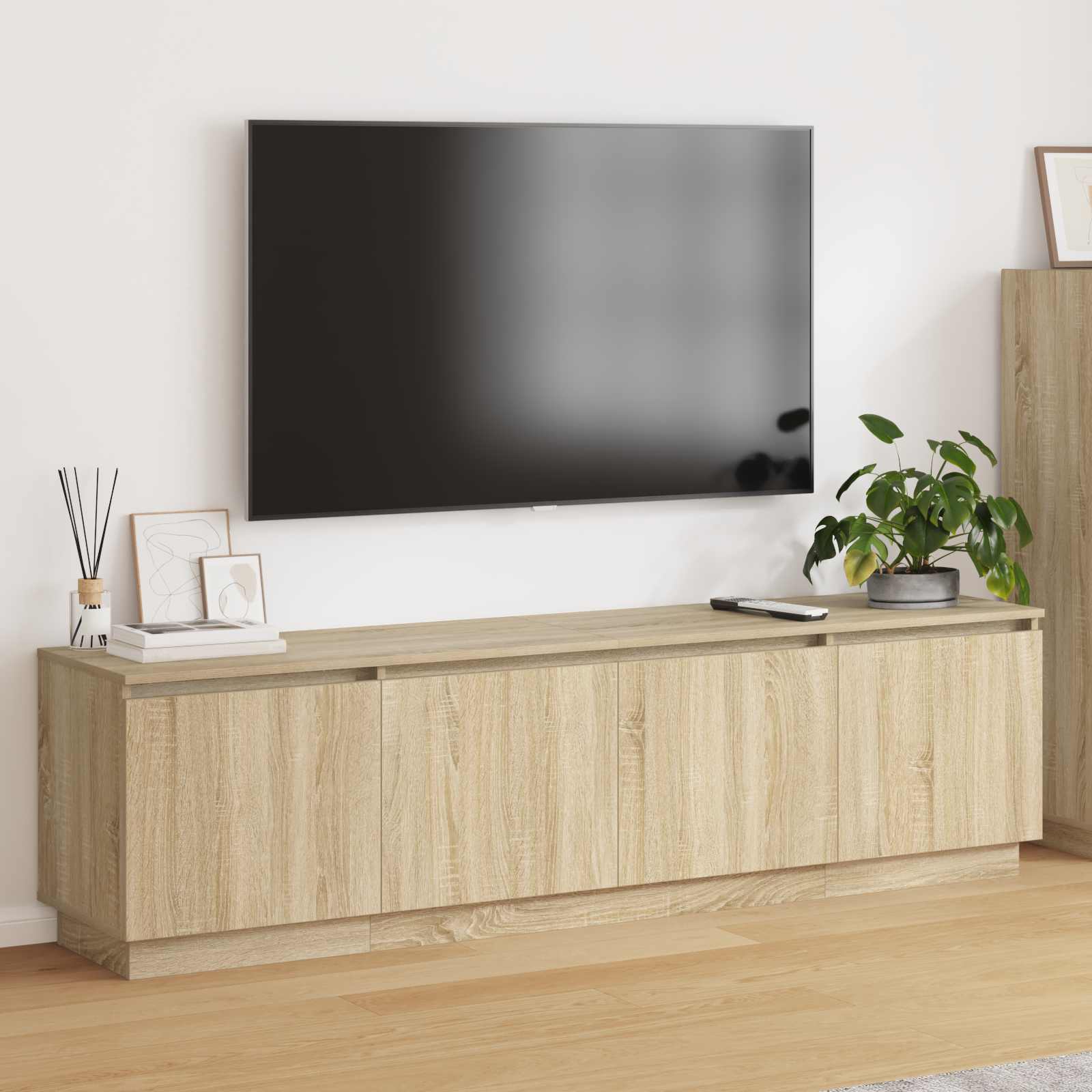 vidaXL Szafka pod telewizor Ze LED Lights Dąb Sonoma 180 x 38 x 49 cm