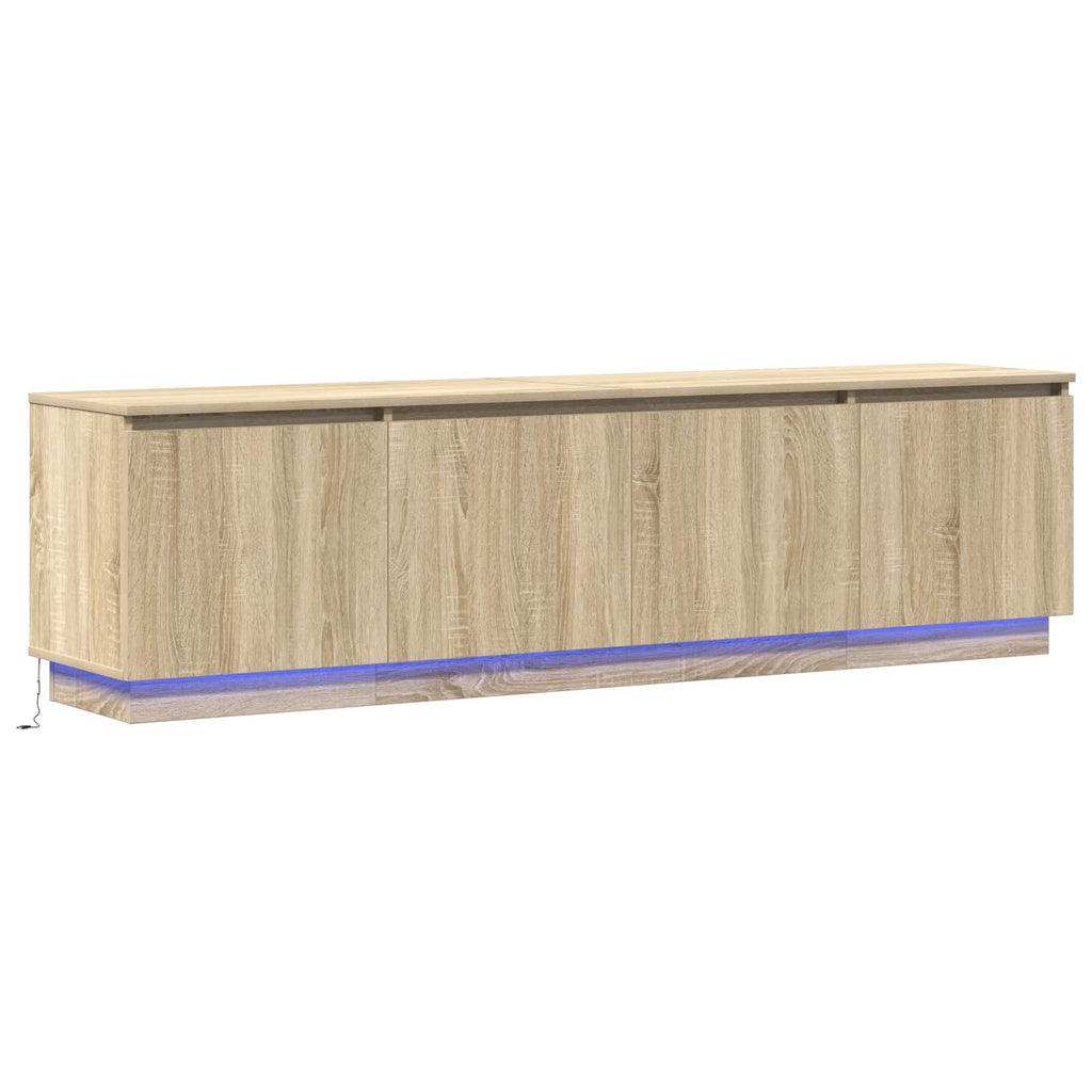 vidaXL Szafka pod telewizor Ze LED Lights Dąb Sonoma 180 x 38 x 49 cm