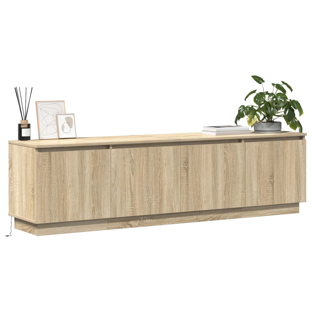 vidaXL Szafka pod telewizor Ze LED Lights Dąb Sonoma 180 x 38 x 49 cm
