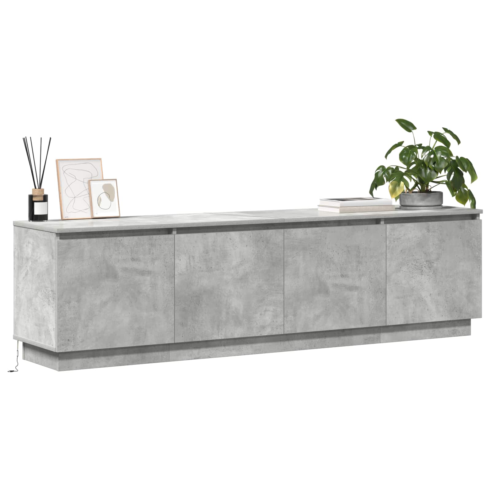 vidaXL Szafka pod telewizor Betonowy szary 180 x 38 x 49 cm