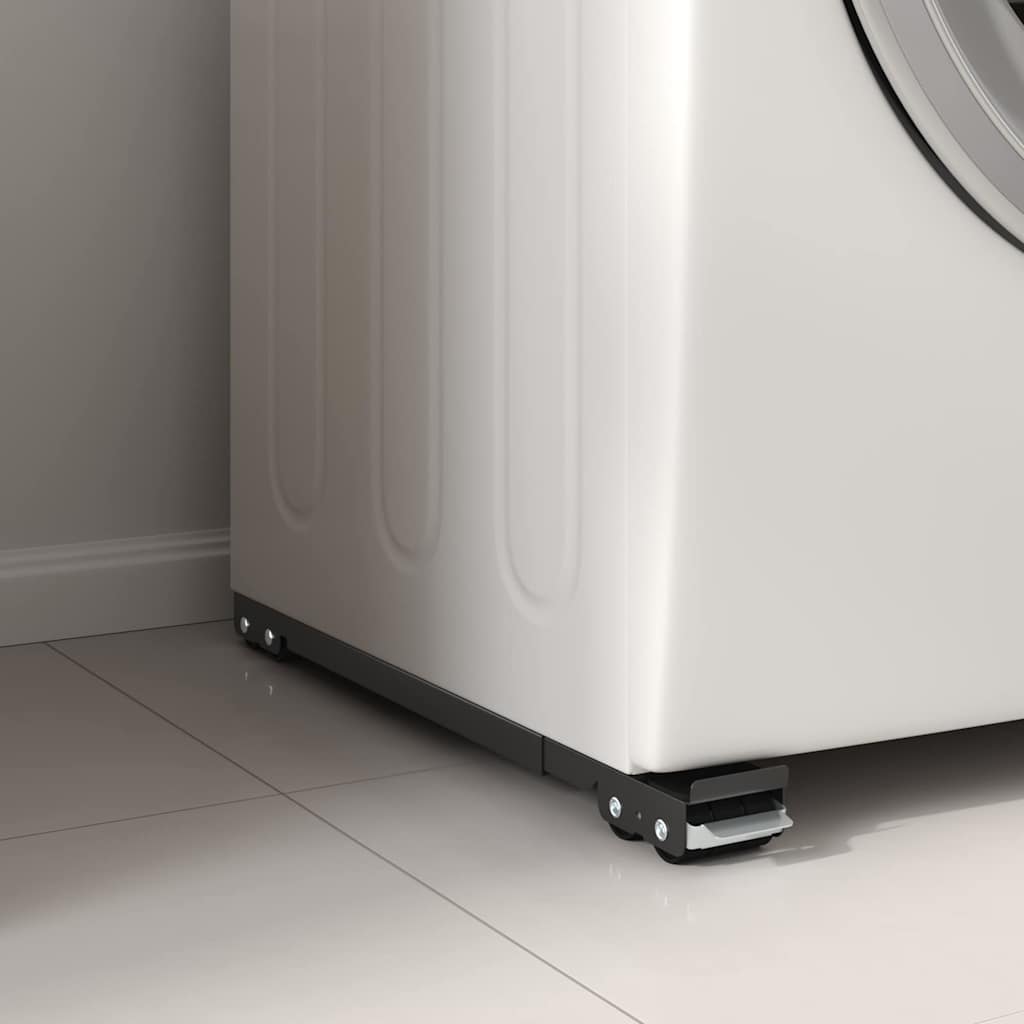 vidaXL Podstawa pod pralkę 2 pcs Czarny 72 x 5 x 4,5 cm