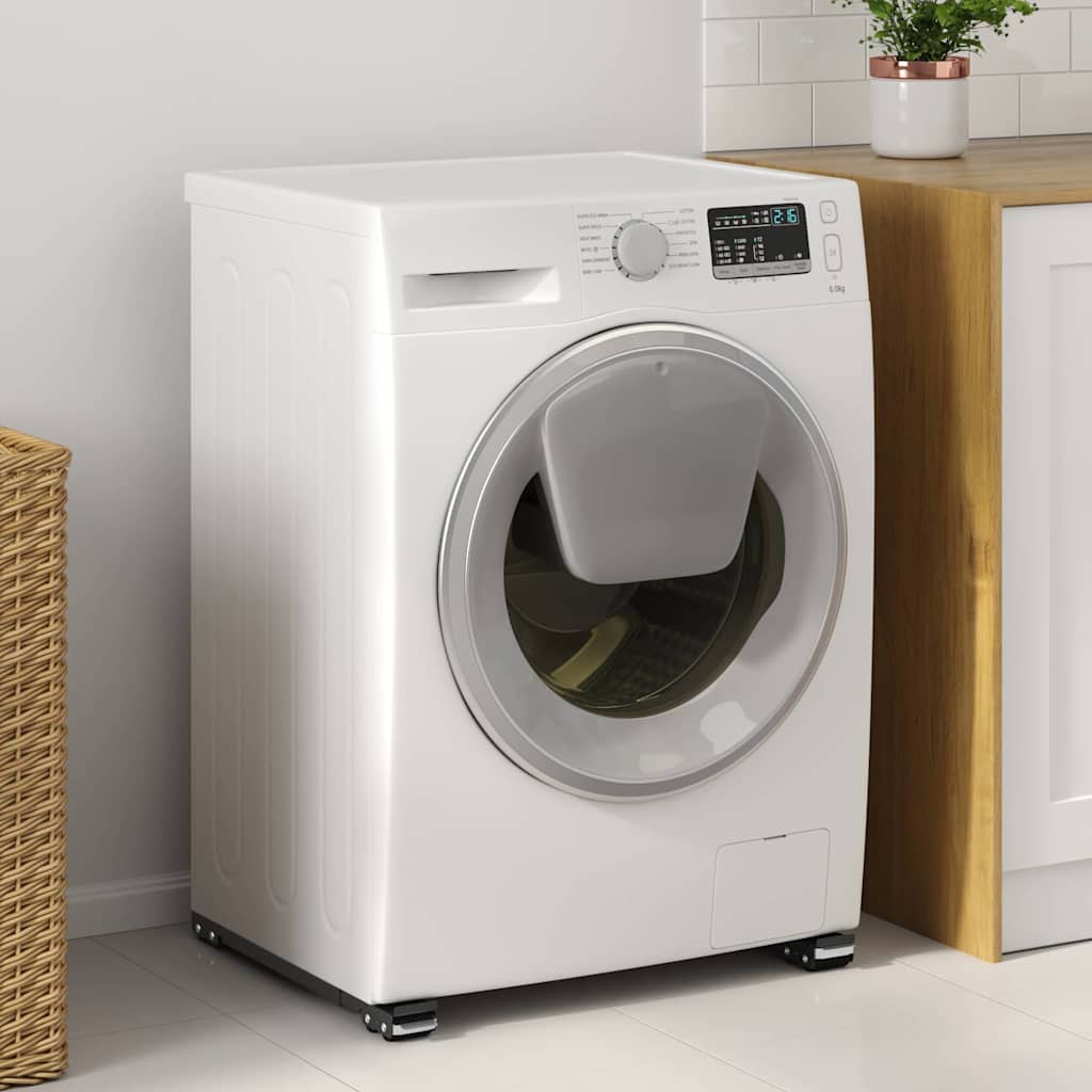 vidaXL Podstawa pod pralkę 2 pcs Czarny 72 x 5 x 4,5 cm