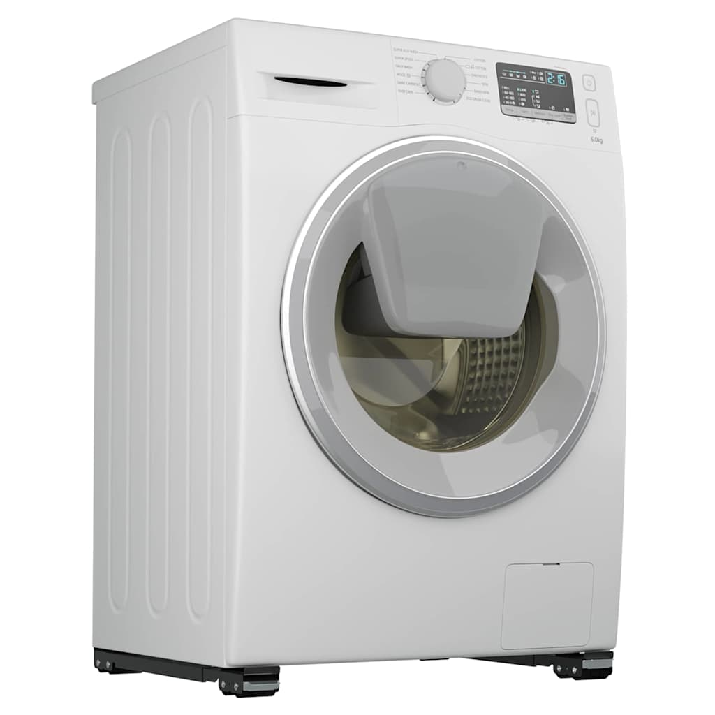 vidaXL Podstawa pod pralkę 2 pcs Czarny 72 x 5 x 4,5 cm