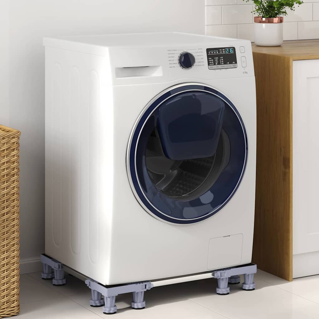 vidaXL Podstawa pod pralkę Szary 67 x 67 x 12 cm Stal nierdzewna