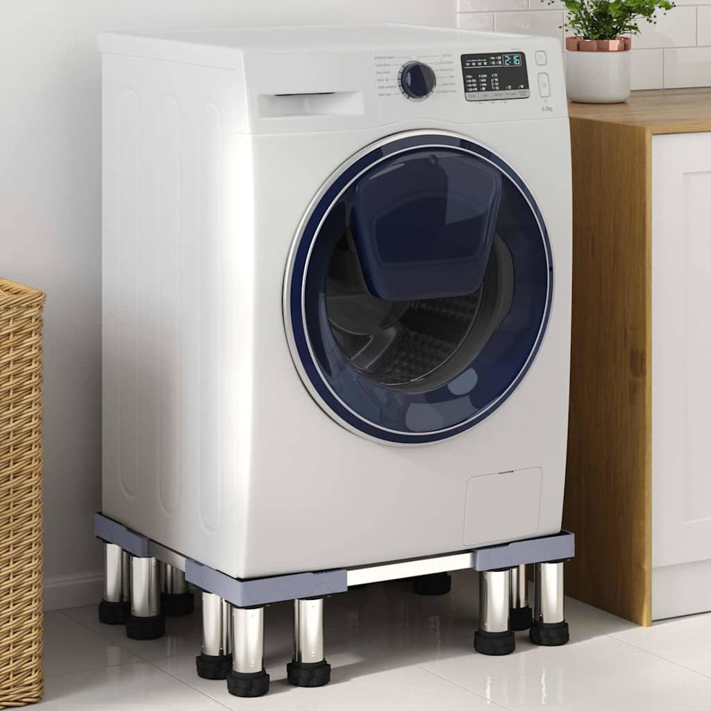 vidaXL Podstawa pod pralkę Szary 67 x 67 x 21,5 cm Stal nierdzewna