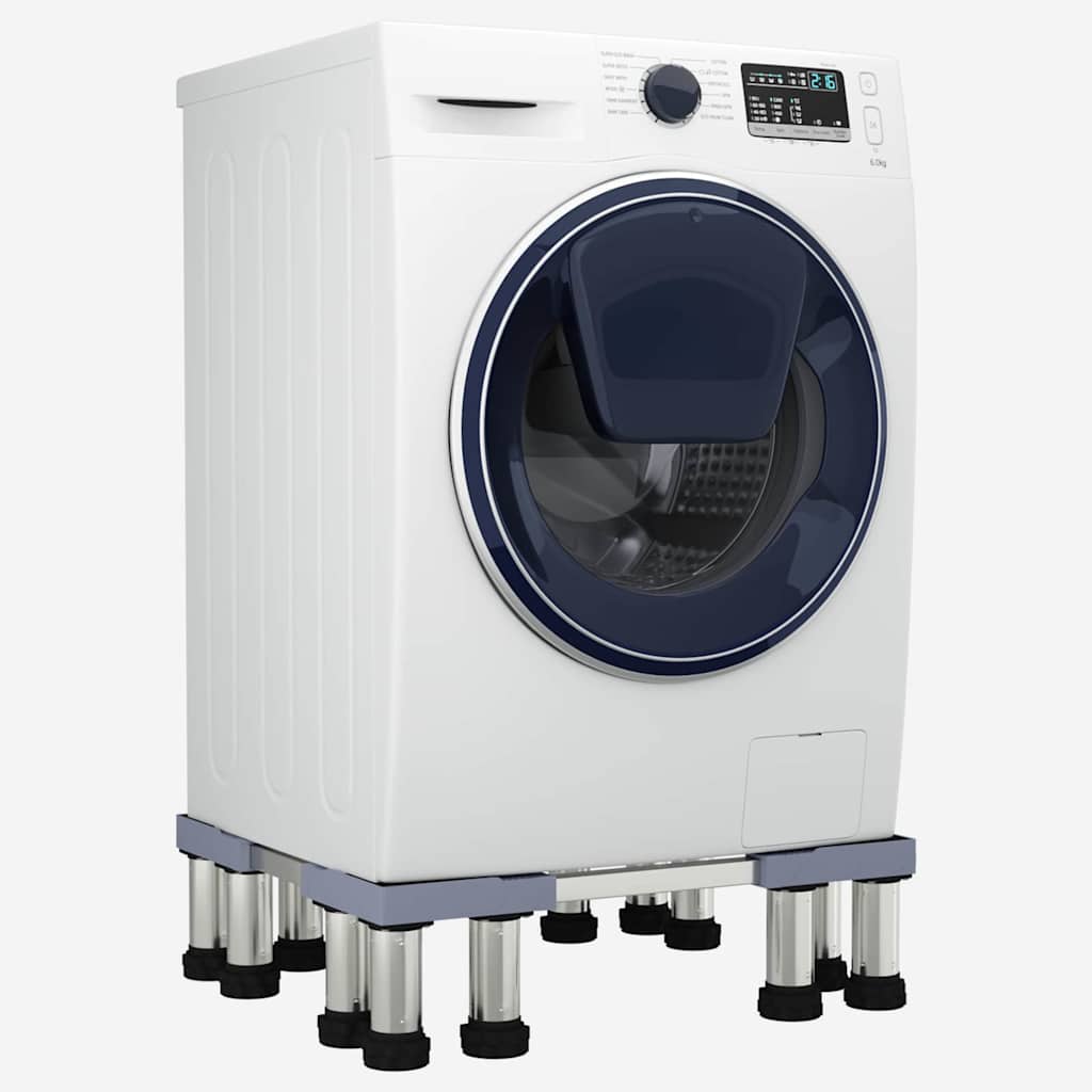 vidaXL Podstawa pod pralkę Szary 67 x 67 x 21,5 cm Stal nierdzewna