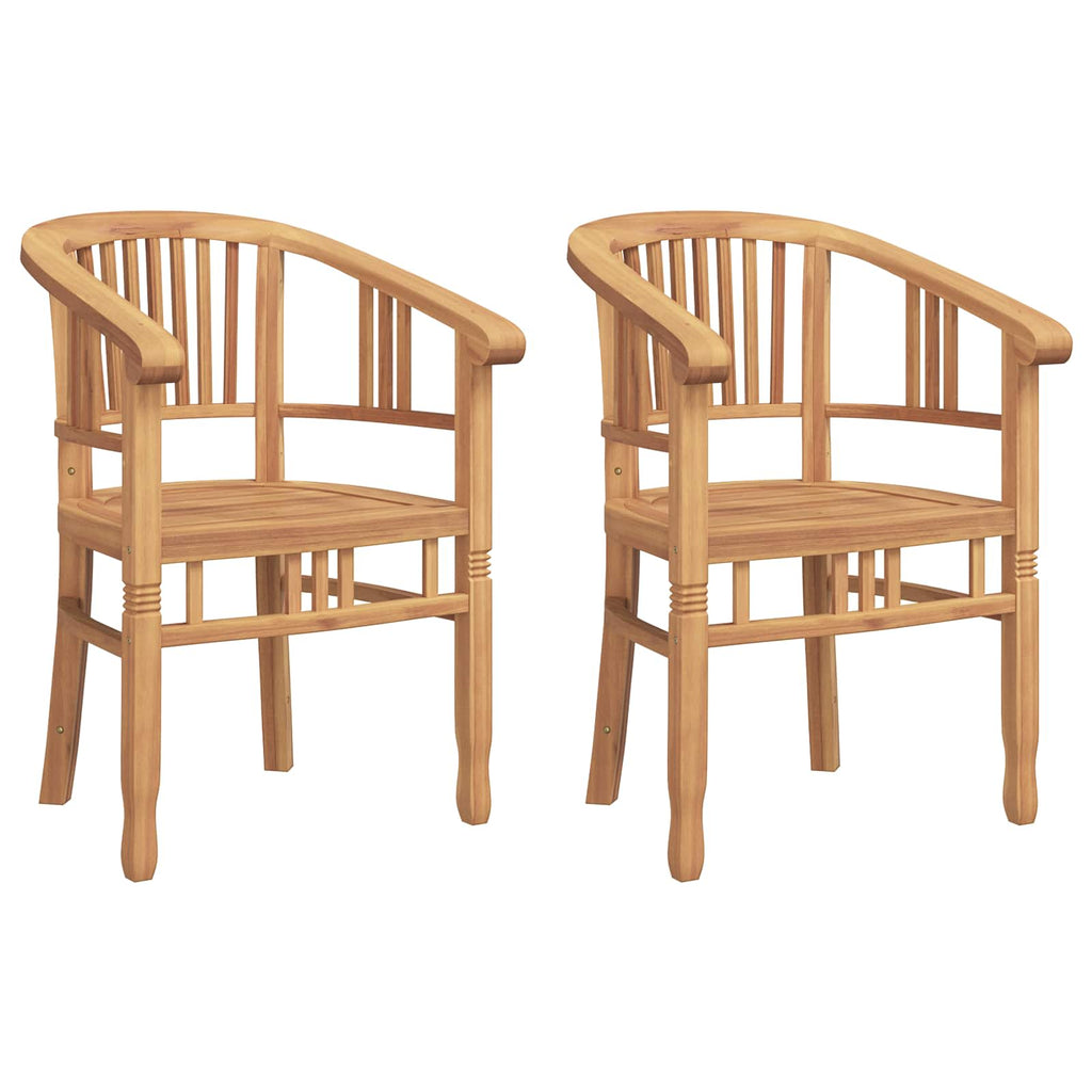 vidaXL Krzesło 2 pcs Brązowy 63 x 58 x 89 cm Lite drewno teakowe