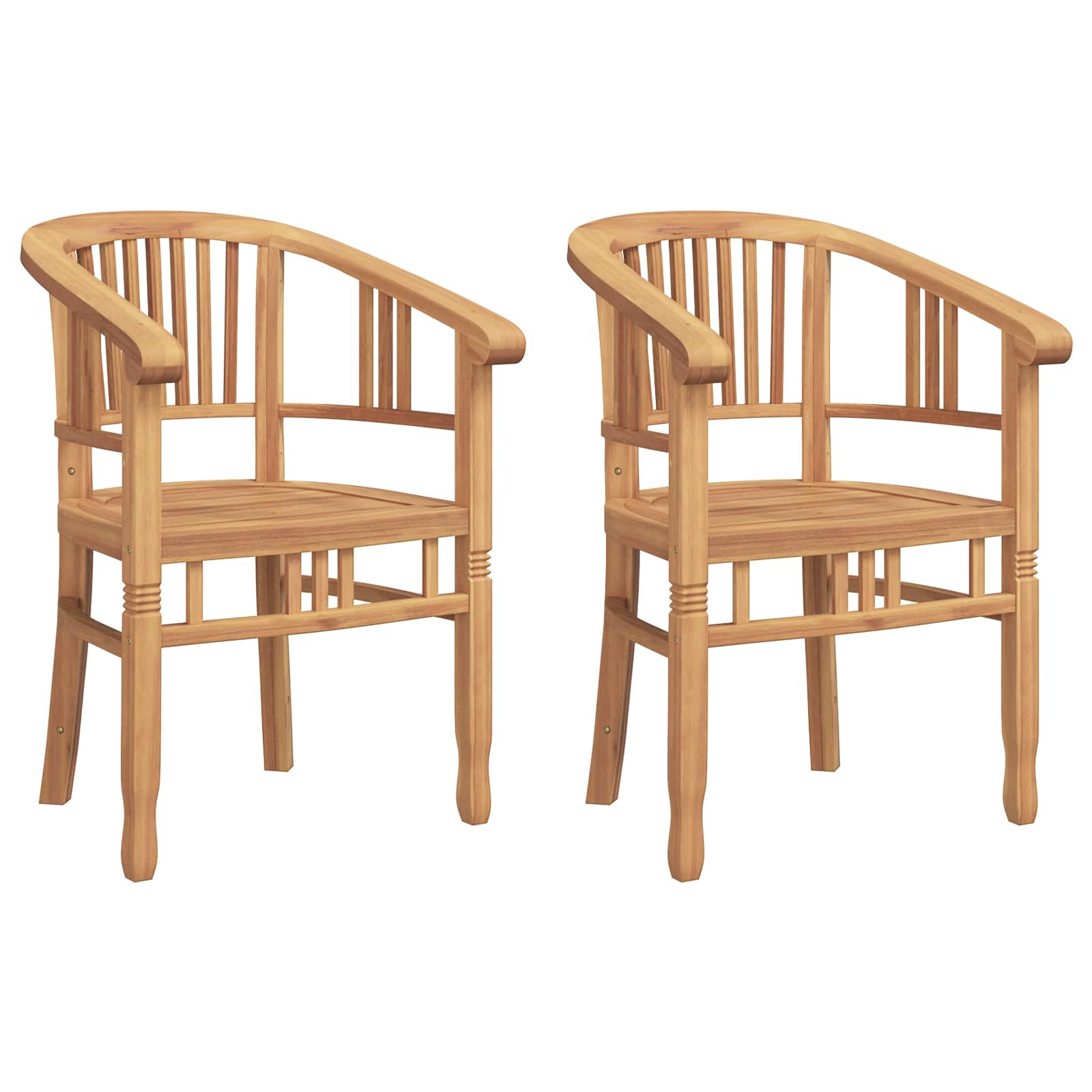vidaXL Krzesło 2 pcs Brązowy 63 x 58 x 89 cm Lite drewno teakowe