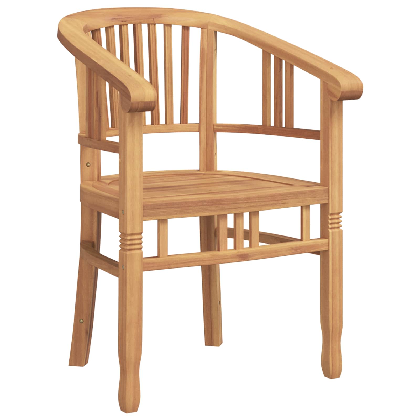vidaXL Krzesło 2 pcs Brązowy 63 x 58 x 89 cm Lite drewno teakowe
