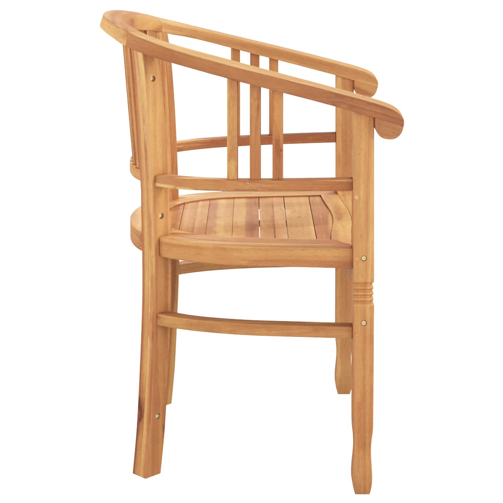 vidaXL Krzesło 2 pcs Brązowy 63 x 58 x 89 cm Lite drewno teakowe