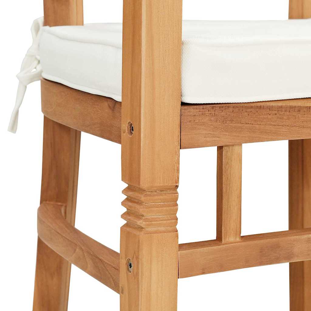 vidaXL Krzesło 2 pcs Brązowy 63 x 58 x 89 cm Lite drewno teakowe