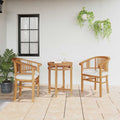 vidaXL Krzesło 2 pcs Brązowy 63 x 58 x 89 cm Lite drewno teakowe