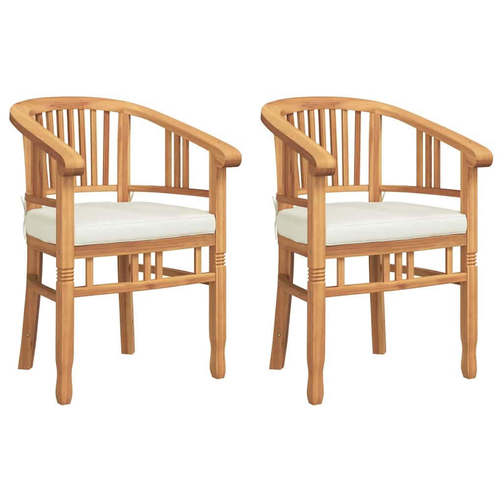vidaXL Krzesło 2 pcs Brązowy 63 x 58 x 89 cm Lite drewno teakowe