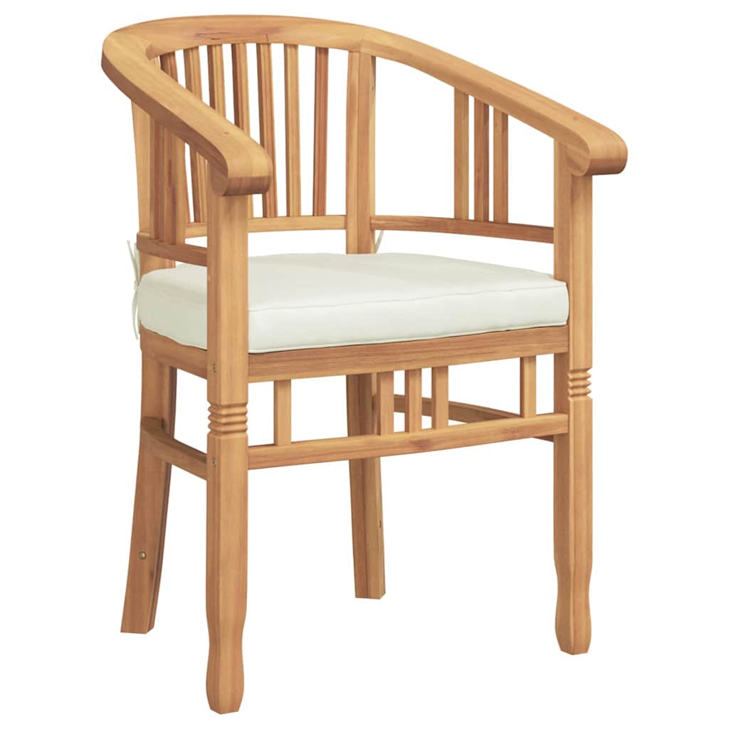vidaXL Krzesło 2 pcs Brązowy 63 x 58 x 89 cm Lite drewno teakowe