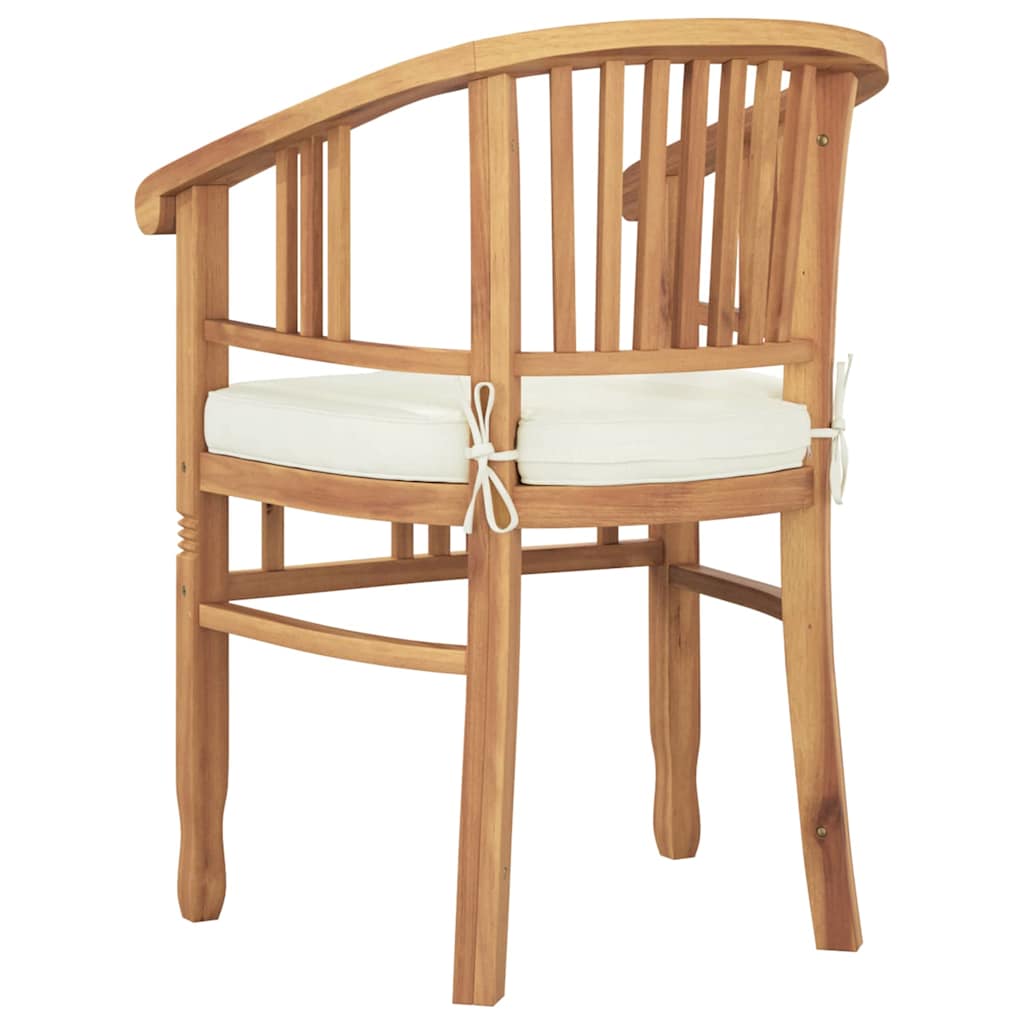 vidaXL Krzesło 2 pcs Brązowy 63 x 58 x 89 cm Lite drewno teakowe