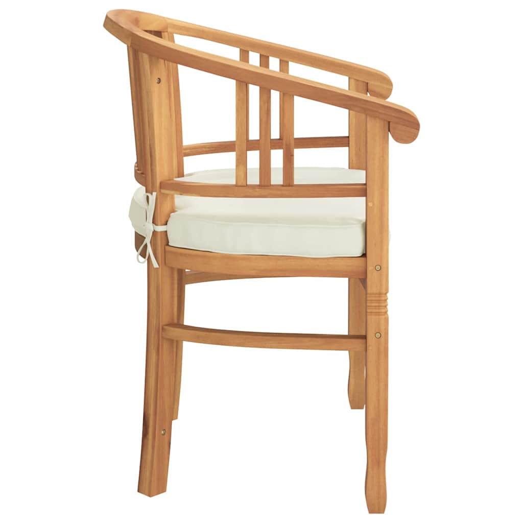 vidaXL Krzesło 2 pcs Brązowy 63 x 58 x 89 cm Lite drewno teakowe