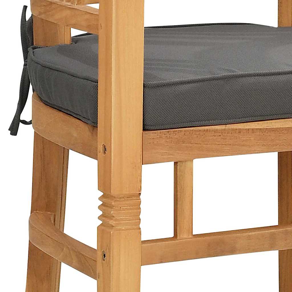 vidaXL Krzesło 2 pcs Brązowy 63 x 58 x 89 cm Lite drewno teakowe