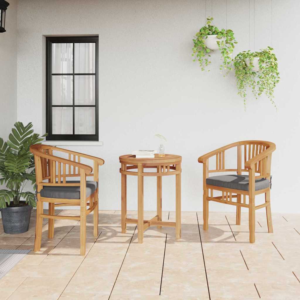 vidaXL Krzesło 2 pcs Brązowy 63 x 58 x 89 cm Lite drewno teakowe