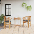 vidaXL Krzesło 2 pcs Brązowy 63 x 58 x 89 cm Lite drewno teakowe