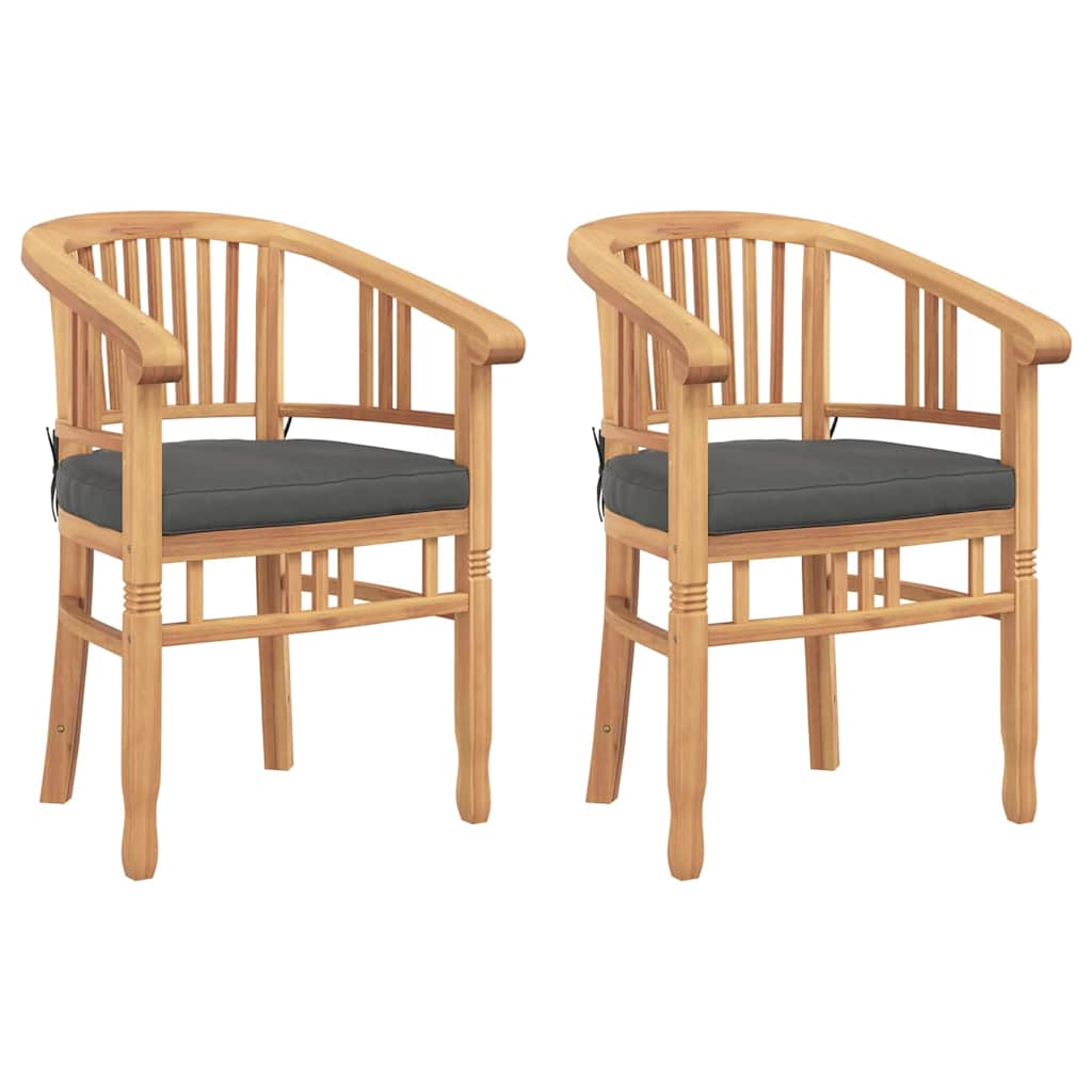 vidaXL Krzesło 2 pcs Brązowy 63 x 58 x 89 cm Lite drewno teakowe