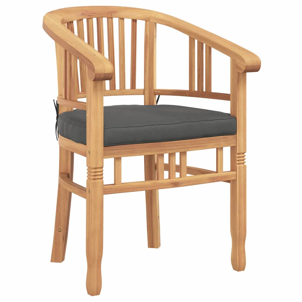vidaXL Krzesło 2 pcs Brązowy 63 x 58 x 89 cm Lite drewno teakowe