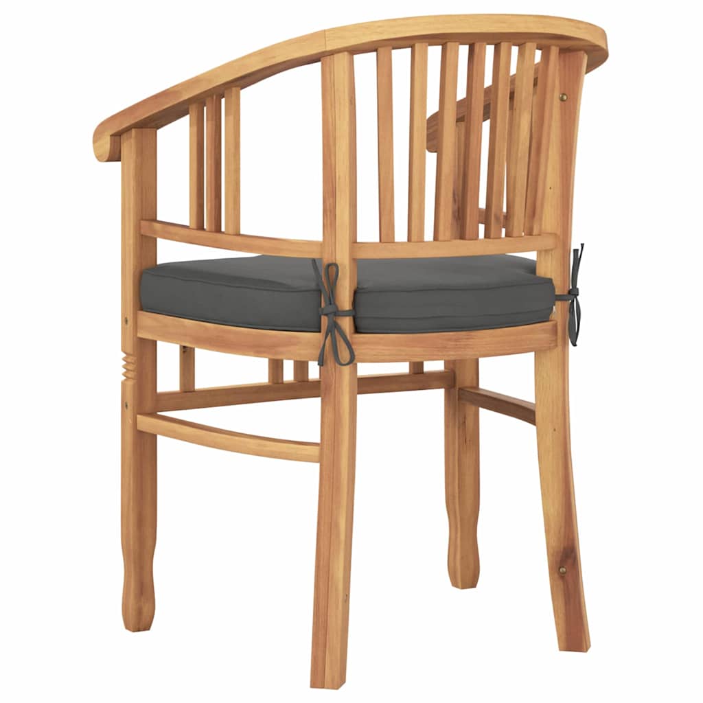 vidaXL Krzesło 2 pcs Brązowy 63 x 58 x 89 cm Lite drewno teakowe