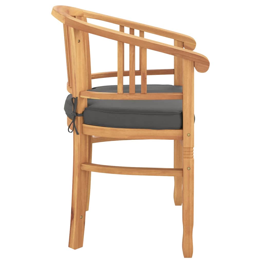 vidaXL Krzesło 2 pcs Brązowy 63 x 58 x 89 cm Lite drewno teakowe