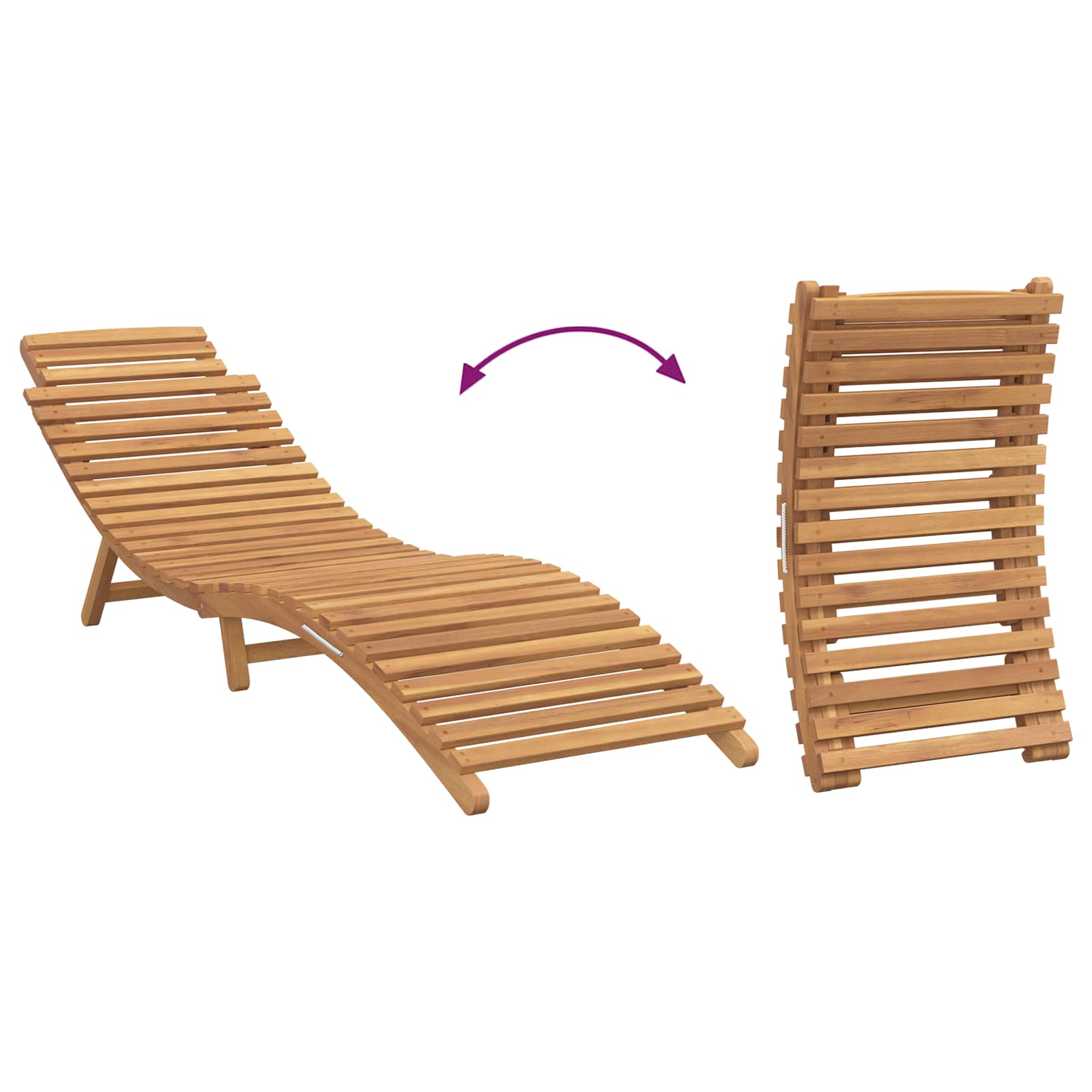 vidaXL Leżak Brązowy 198 x 55 x 58,5 cm Lite drewno teakowe