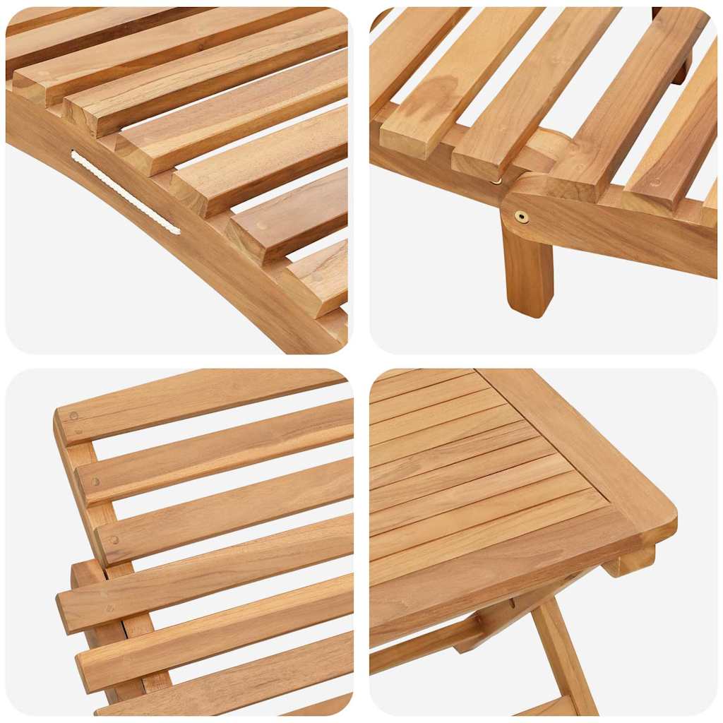 vidaXL Leżak 2 pcs Brązowy 198 x 55 x 58,5 cm Lite drewno teakowe
